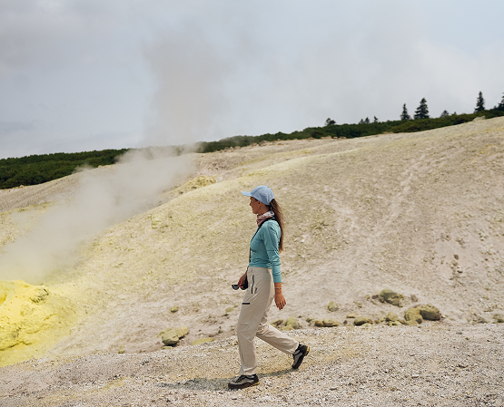 Fumarole field of Mendeleyev Volcano